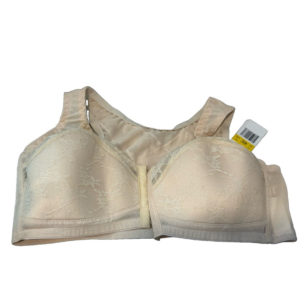 Carnival Front Closure Posture Support Wirefree Back Smooth Bra NWT 40C Champagn